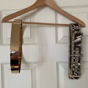 Snakeskin Tory belt & Gold plated belt